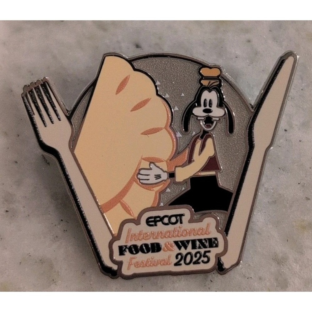 Disney Pin 2025 WDW EPCOT Food & Wine Festival Goofy Fork Knife Mystery Box New